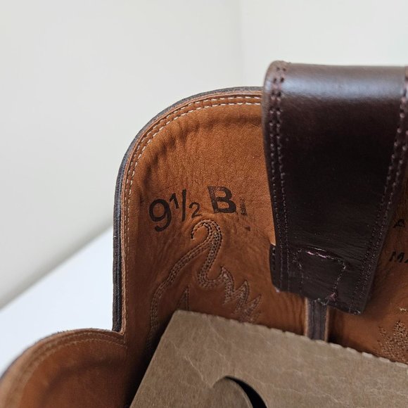 24. Cowboy (girl) boots - Alberta Boots Co. Brown leather. Size 9.5 B - Picture 8 of 9